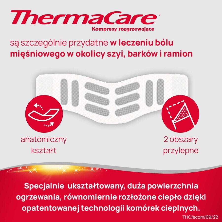 ThermaCare, compresas calientes para cuello, hombros, muñecas, 2 piezas