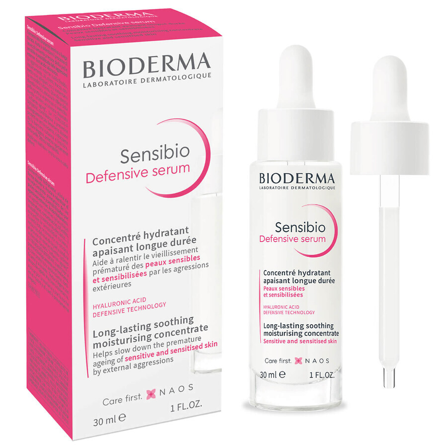 Bioderma Sensibio Defensive, beruhigendes Feuchtigkeitsserum für das Gesicht, empfindliche Haut, 30 ml