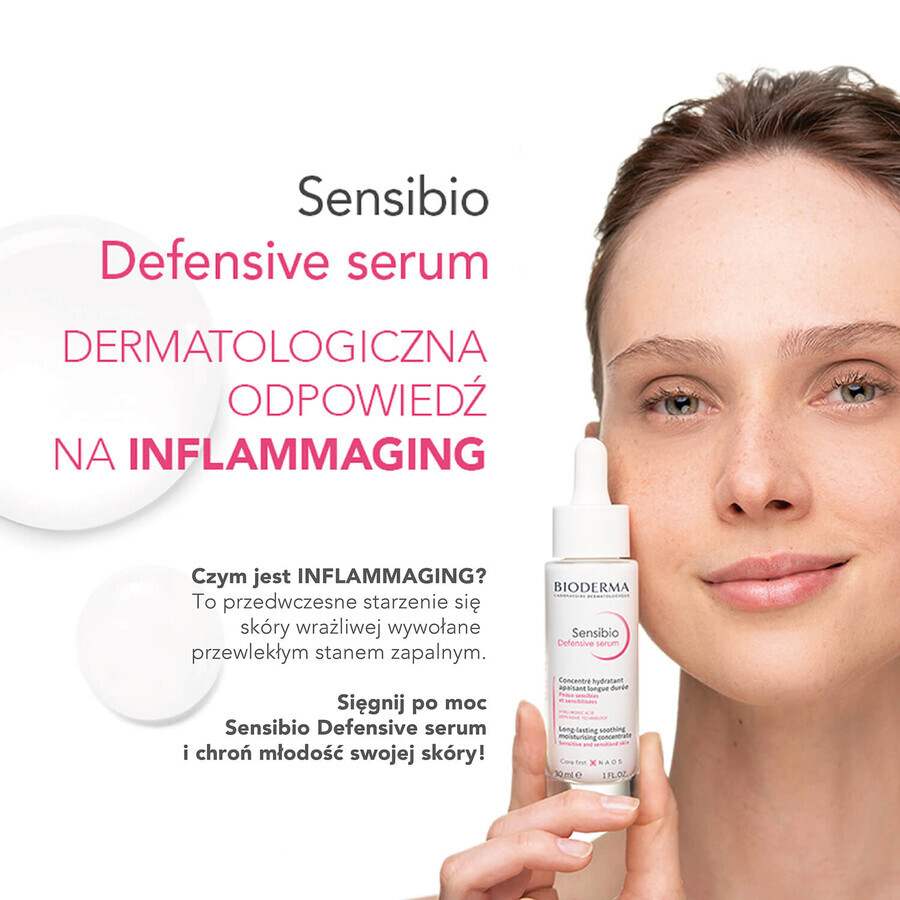 Bioderma Sensibio Defensive, beruhigendes Feuchtigkeitsserum für das Gesicht, empfindliche Haut, 30 ml