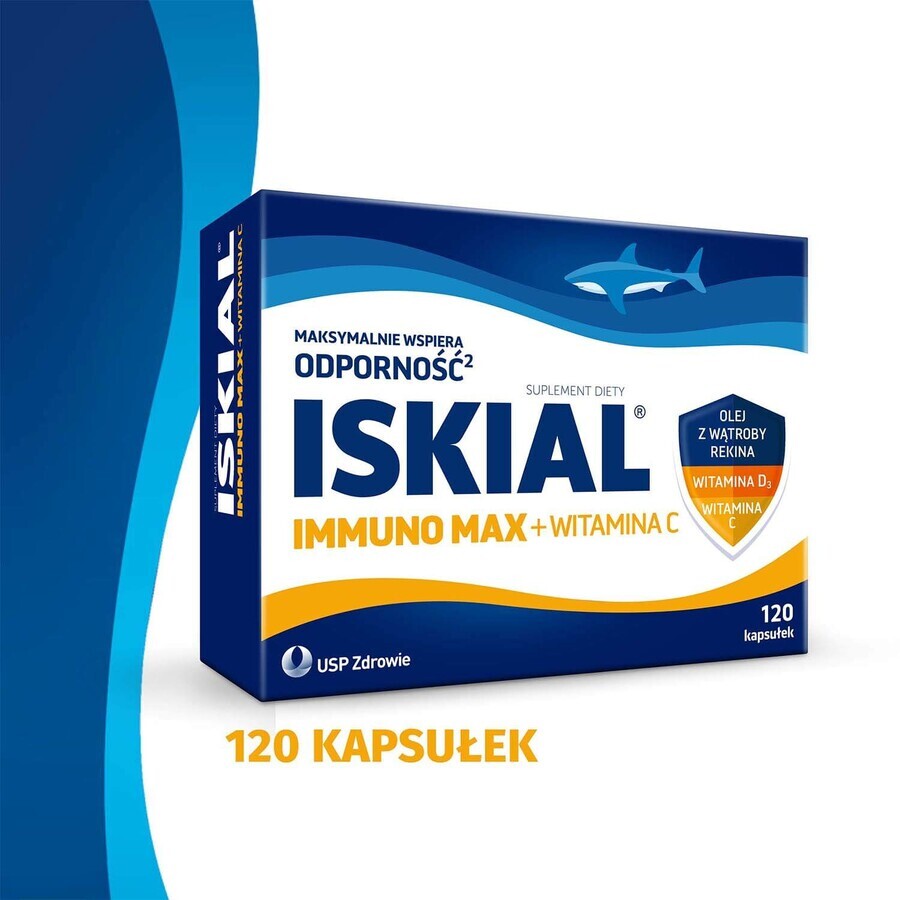 Iskial Immuno Max + Vitamine C, voor kinderen vanaf 6 jaar en volwassenen, 120 capsules