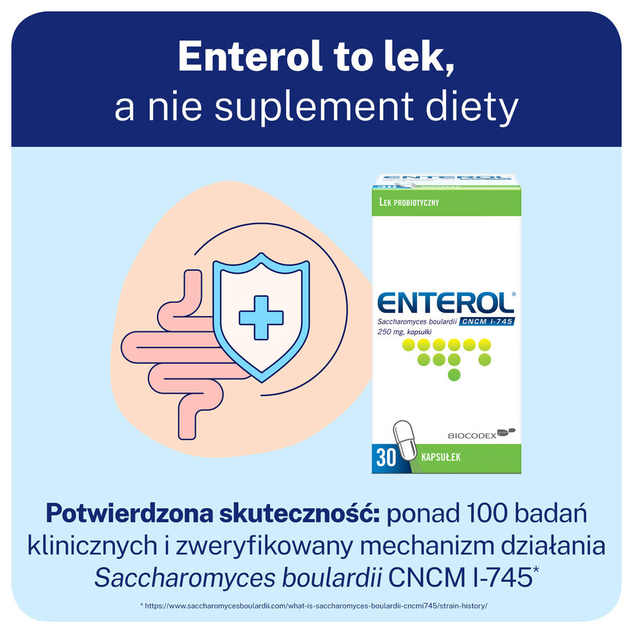 Enterol, 250 mg, 30 cápsulas