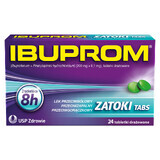 Ibuprom Zatoki Tabs 200 mg + 6,1 mg, 24 comprimidos