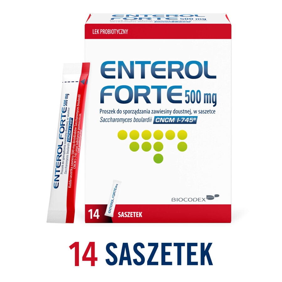 Enterol Forte 500 mg, 14 sobres