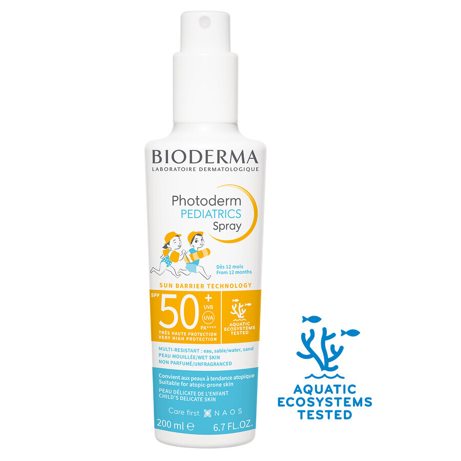 Bioderma Photoderm Pediatrics, spray protector para niños, SPF 50+, a partir de 1 año, 200 ml