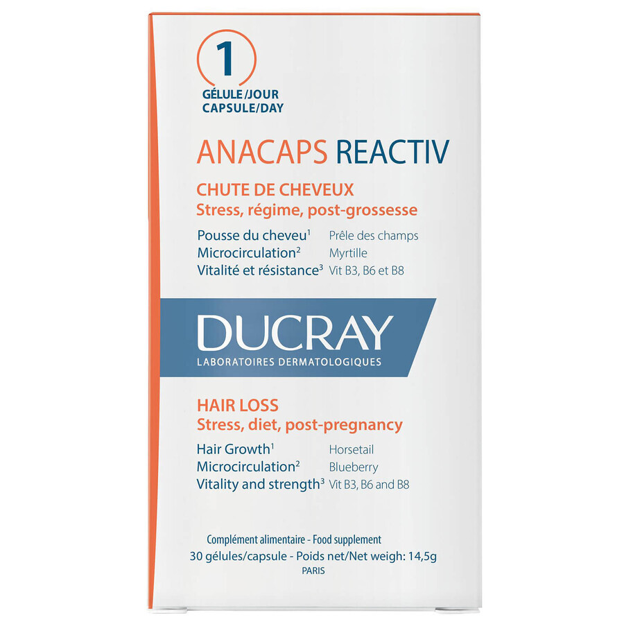 Ducray Anacaps Reactiv set, 3 x 30 cápsulas