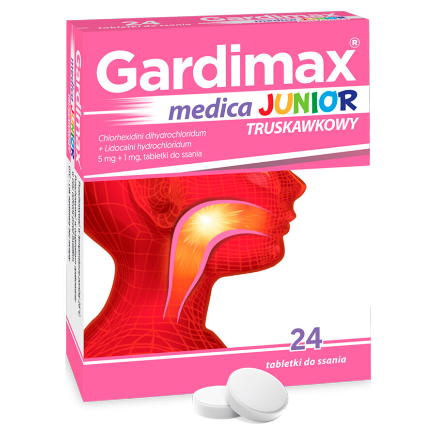 Gardimax Medica Junior strawberry 5 mg +1 mg, 24 tablets