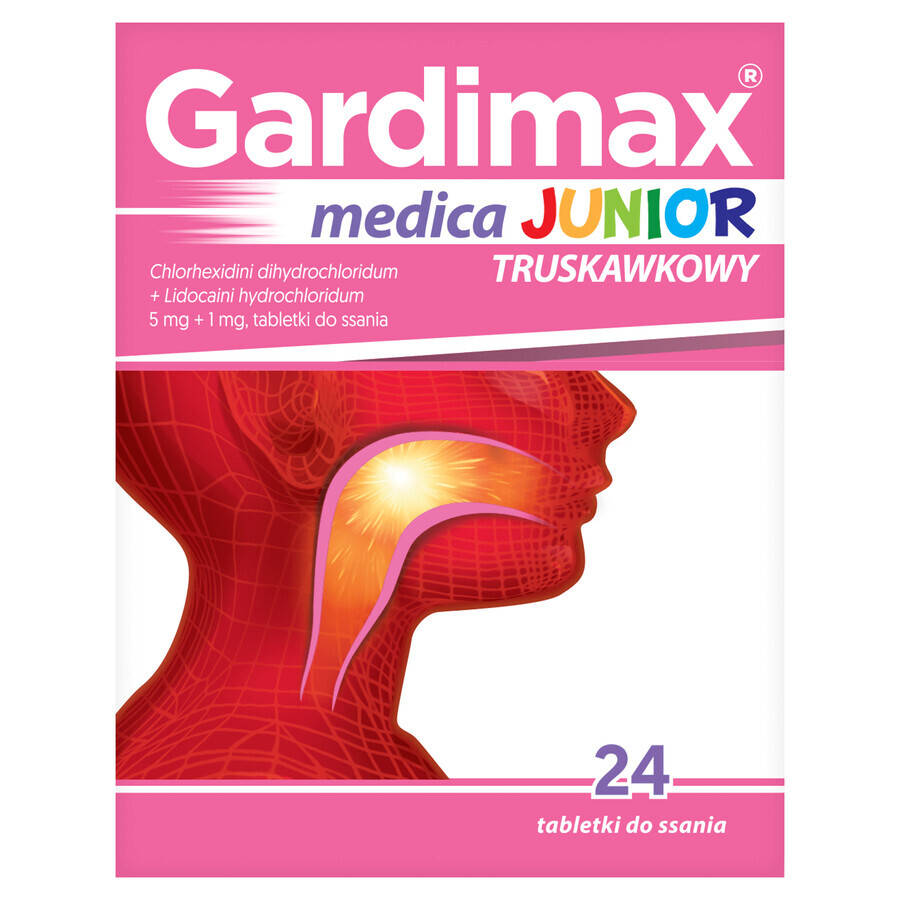 Gardimax Medica Junior strawberry 5 mg +1 mg, 24 tablets