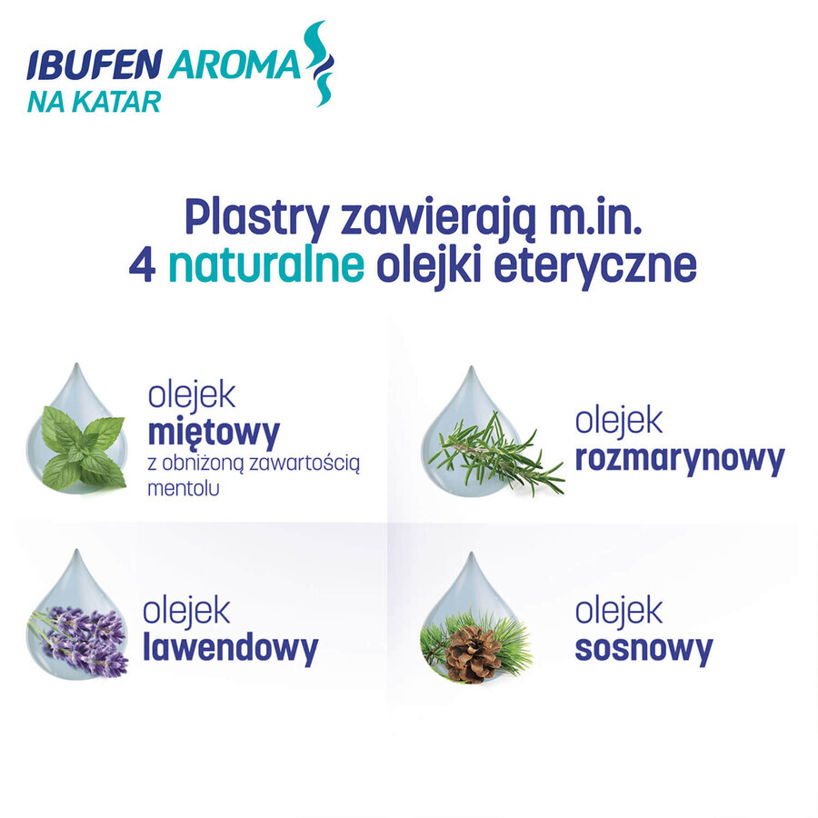 Ibufen Aroma para secreción nasal, parches aromáticos, después de 18 meses de edad, 5 piezas