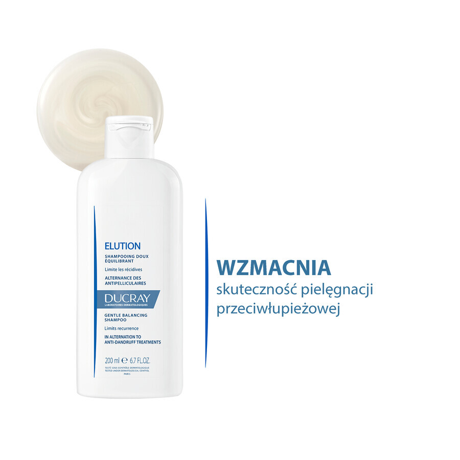 Ducray Elution, champú suave que devuelve el equilibrio al cuero cabelludo, 400ml