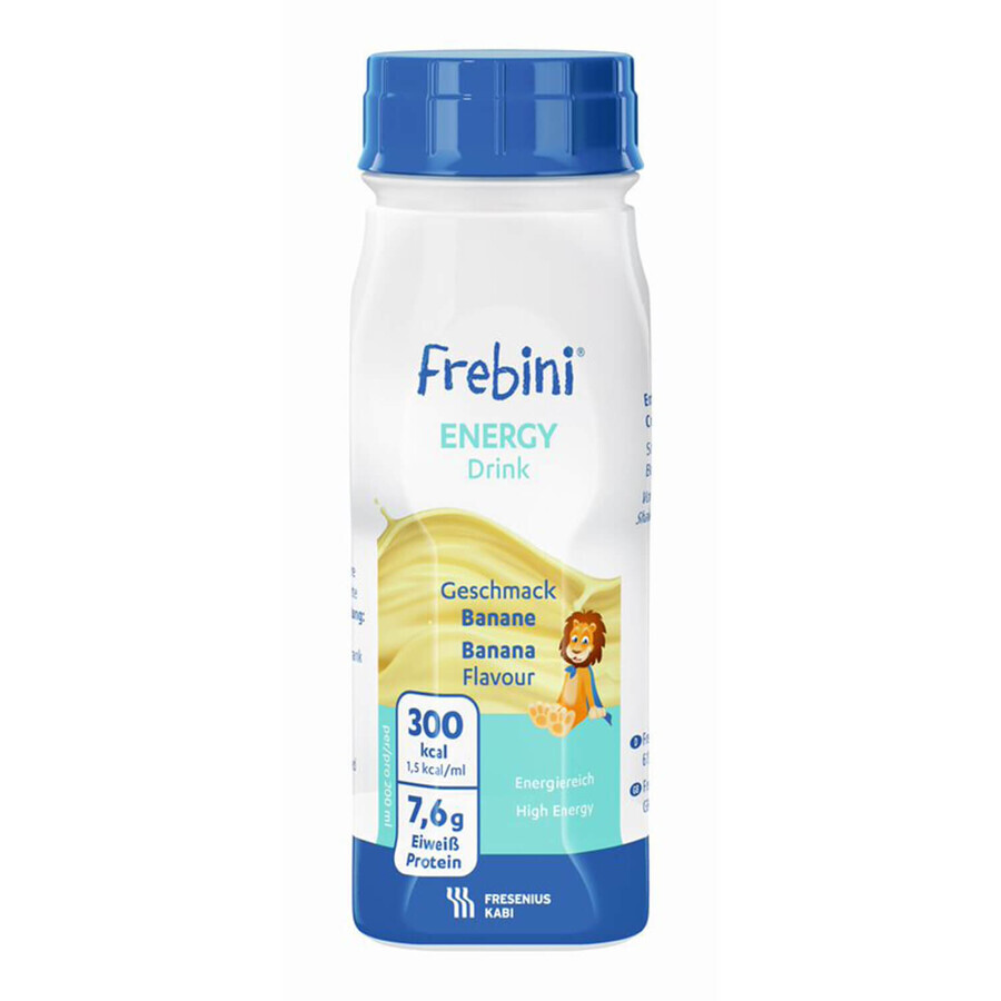 Frebini Energy Drink, nutritional preparation for children 1-12 years, banana flavor, 4 x 200 ml