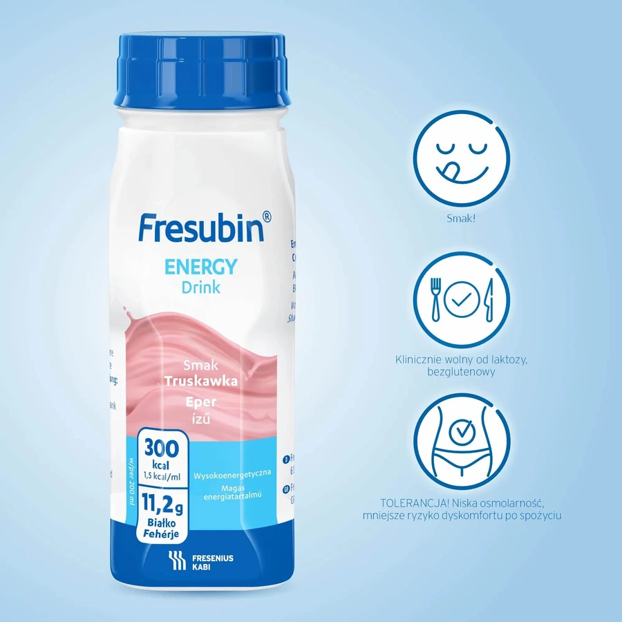 Fresubin Energy Drink strawberry flavored , 4x200 ml, Fresenius Kabi