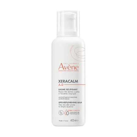 Avene XeraCalm AD, bálsamo relipidante para rostro y cuerpo, pieles muy secas, atópicas y con picor, 400 ml