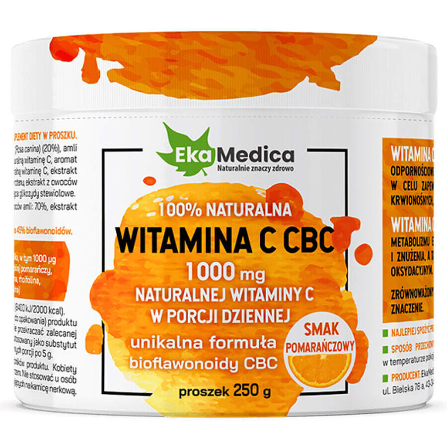 EkaMedica Vitamin C CBC 1000 mg, orange flavor, 250 g