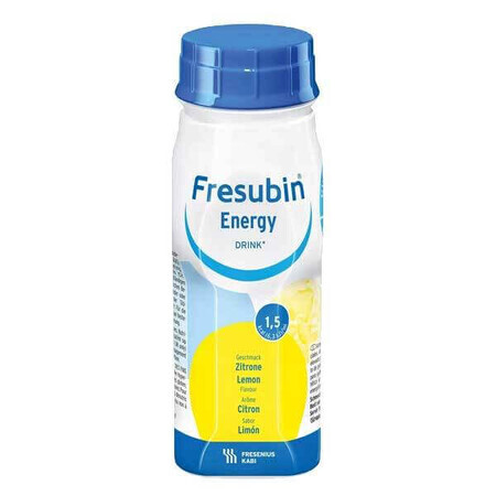 Fresubin Energy Drink, preparado nutricional, sabor limón, 4 x 200 ml