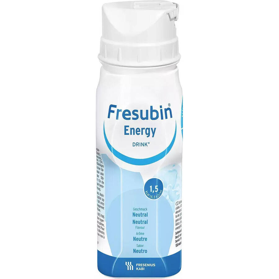 Fresubin Energy Drink, preparado nutricional, sabor natural, 4 x 200 ml