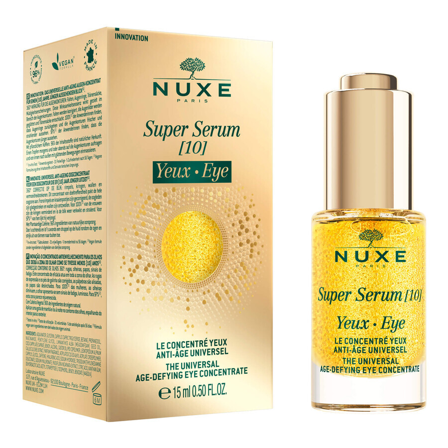 Nuxe Super Serum, concentrado universal antiedad para ojos, 15 ml