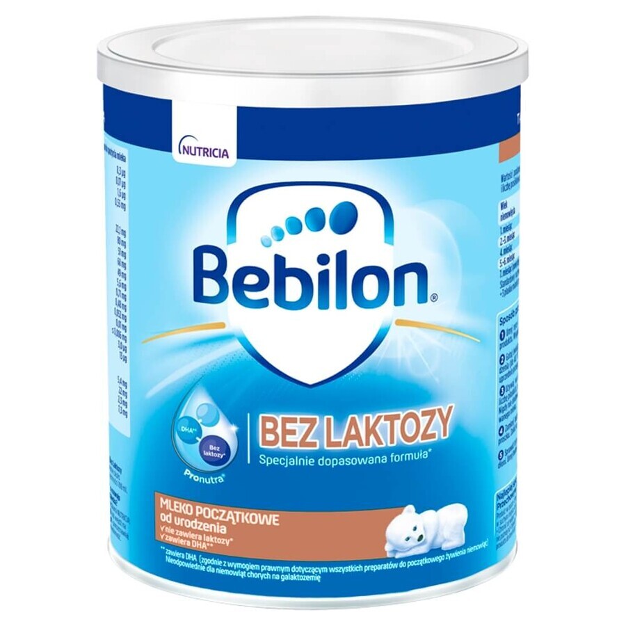 Bebilon Leche infantil sin lactosa, desde el nacimiento, 400 g