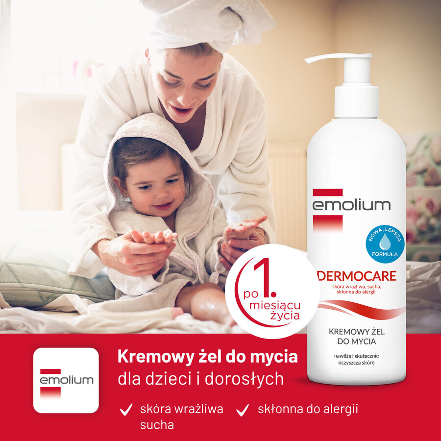 Emolium Dermocare Set, feuchtigkeitsspendendes Waschöl, ab 3 Monaten, 400 ml + cremiges Waschgel, ab 1 Monat, 400 ml