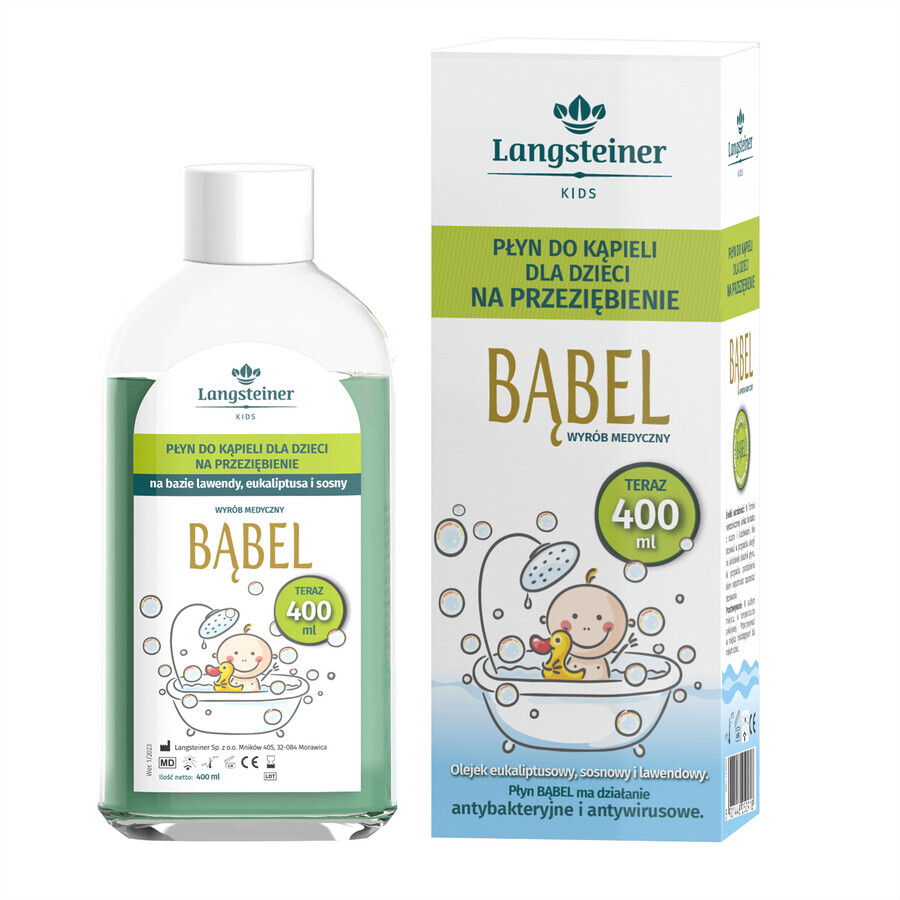 Langsteiner Kids Bubble, lotion de bain pour enfants, pour les rhumes, 400 ml