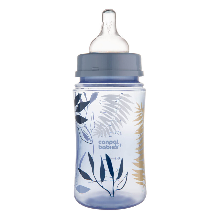 Canpol Baby's EasyStart, antikoliekfles, wijde opening, Gold, blauw, 35/240, vanaf 3 maanden, 240 ml