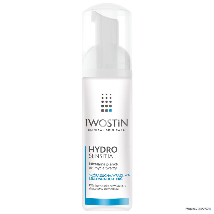 Set Iwostin Hydro Sensitia, espuma micelar, 165 ml + crema hidratante, SPF 15, 50 ml