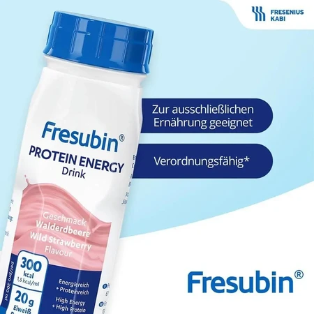 Fresubin Protein Energy al gusto di fragola, 4 x 200 ml, Fresenius Kabi