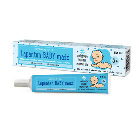 Botanic Help Lapanten Baby, unguent protector pentru iritația fesieră pentru bebeluși și copii din prima zi, 50 ml