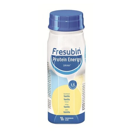 Fresubin Protein Energy Drink, preparado nutricional, sabor vainilla, 4 x 200 ml