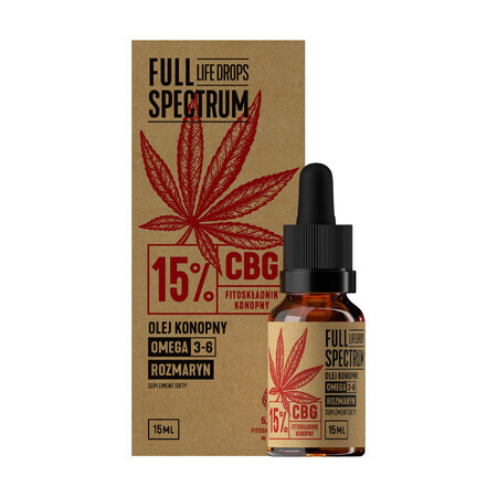 Full Spectrum Life Drops Olio di canapa 15% CBG, 15 ml