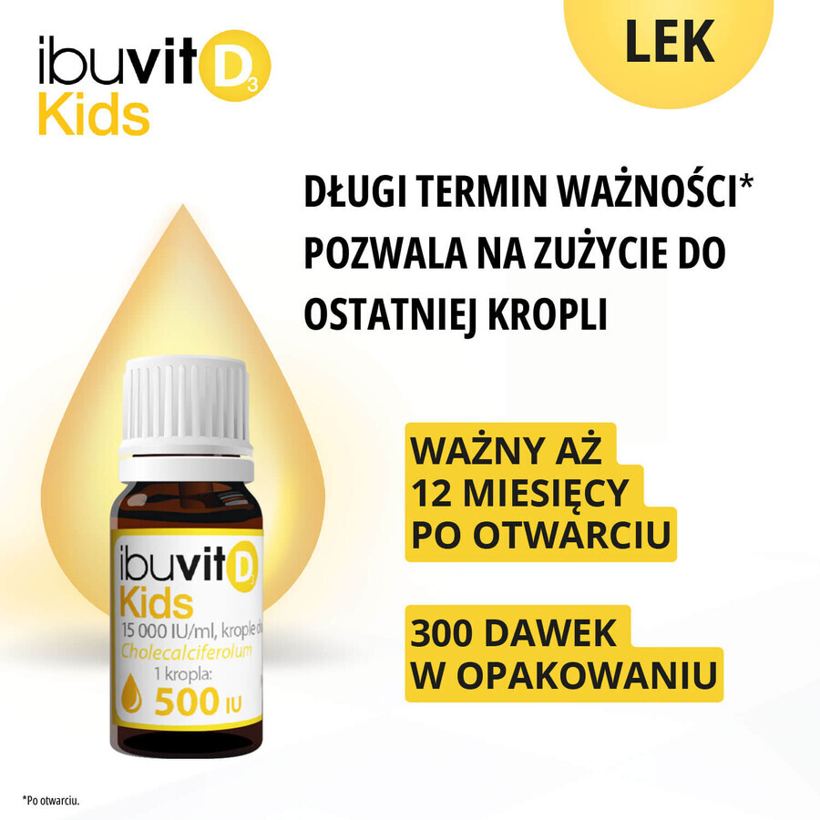 Ibutiv D3 Kids 15000 UI/ml, picături orale, soluție, 10 ml