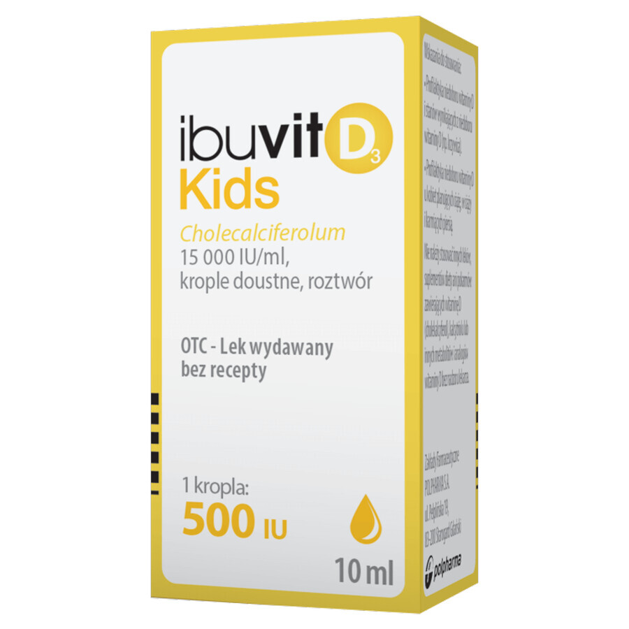 Ibutiv D3 Kids 15000 UI/ml, picături orale, soluție, 10 ml