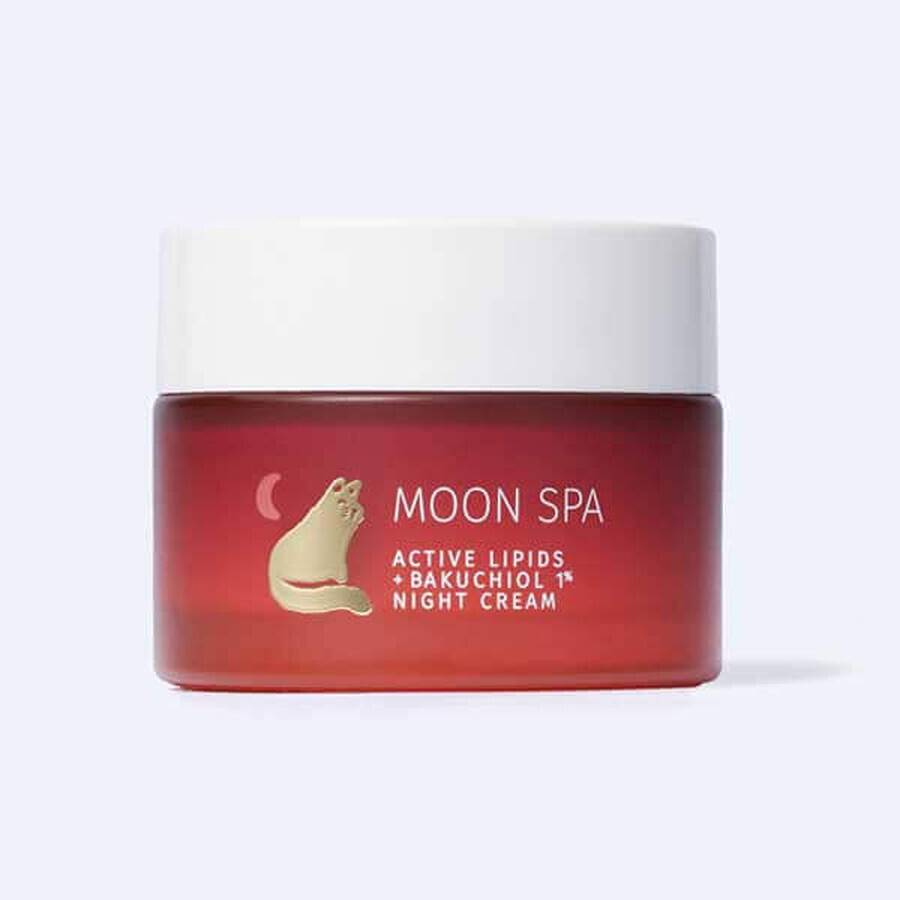 Yope Moon Spa, crema facial de noche, lípidos activos + bakuchiol 1%, 50 ml