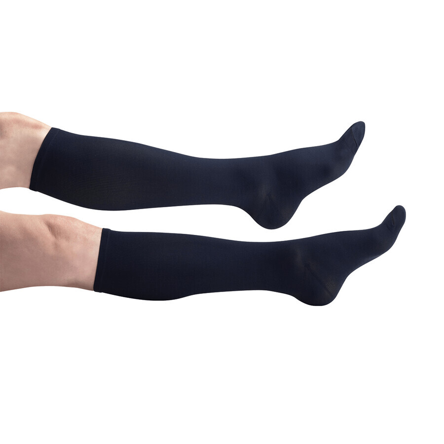 Jobst Travel, chaussettes de compression pour les genoux, 15-20 mmHg, verges fermées, taille 4, noir