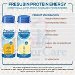 Fresubin Protein Energy Drink, preparado nutricional, sabor a frutas tropicales, 4 x 200 ml