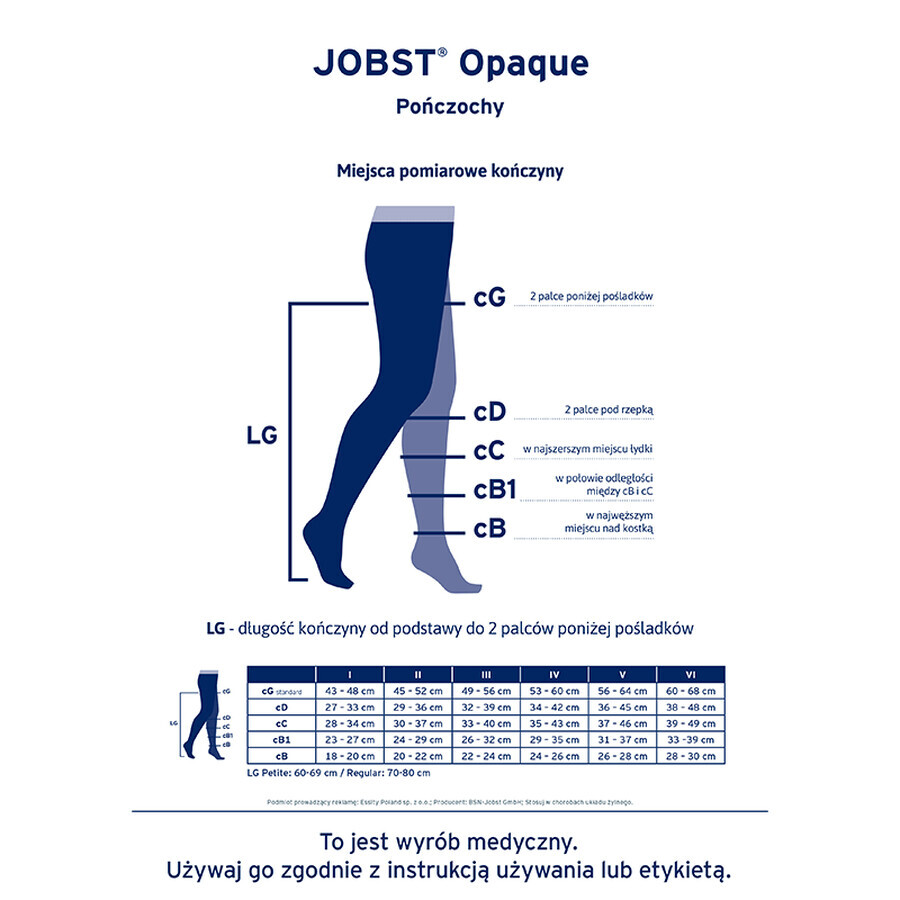 Jobst Opaque, medias de compresión, CCL2, puntera cerrada, talla 4, natural