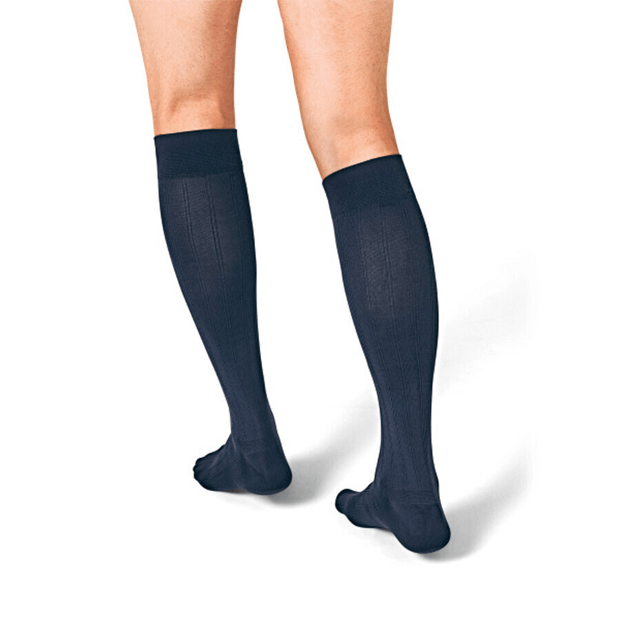 Jobst For Men Explore, chaussettes de compression pour le genou, CCL2, bout fermé, taille 2, bleu marine