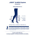 Jobst For Men Explore, chaussettes de compression pour le genou, CCL2, bout fermé, taille 2, bleu marine