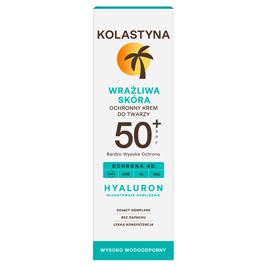 Kolastyna, crema facial protectora, pieles sensibles, SPF 50+, 50 ml