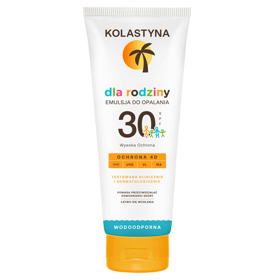 Kolastyna Family, emulsión bronceadora, para niños y adultos, SPF 30, 250 ml