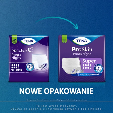 Tena Pants ProSkin Night, mutandine assorbenti, taglia M, 80-110 cm, Super, 30 pezzi