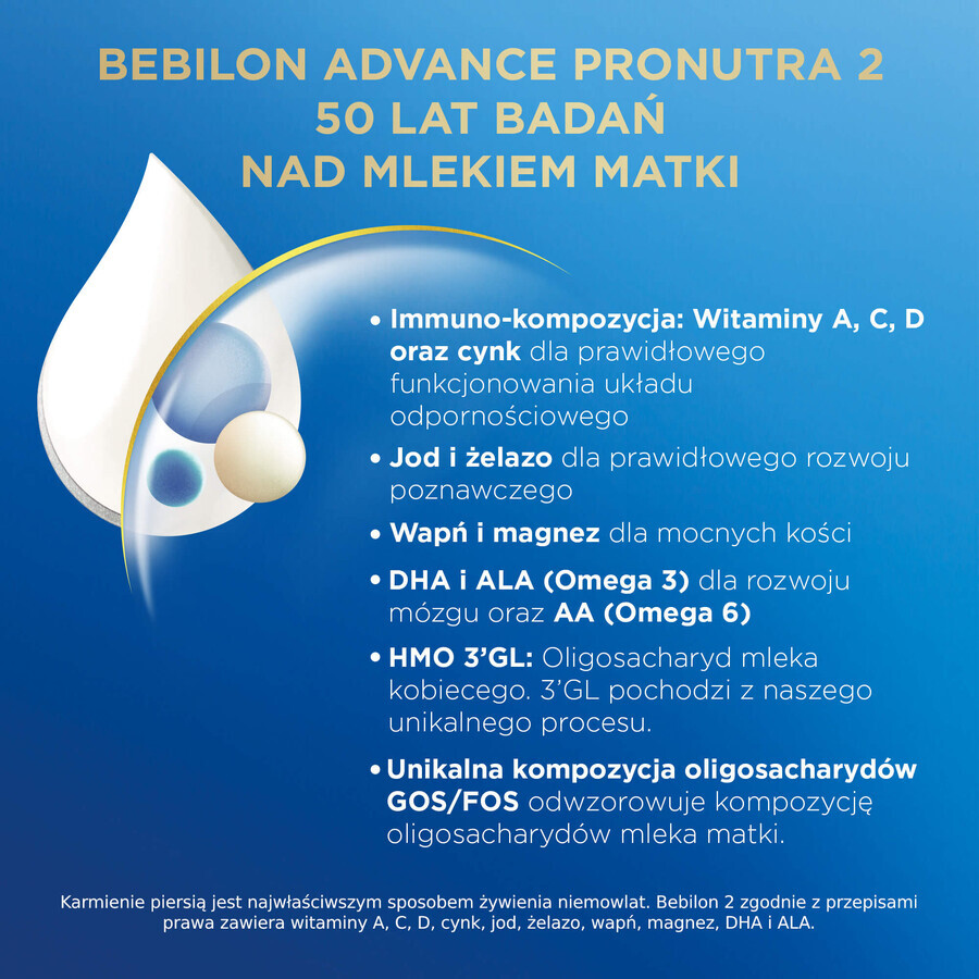 Bebilon Advance Pronutra 2, leche siguiente, más de 6 meses, 800 g