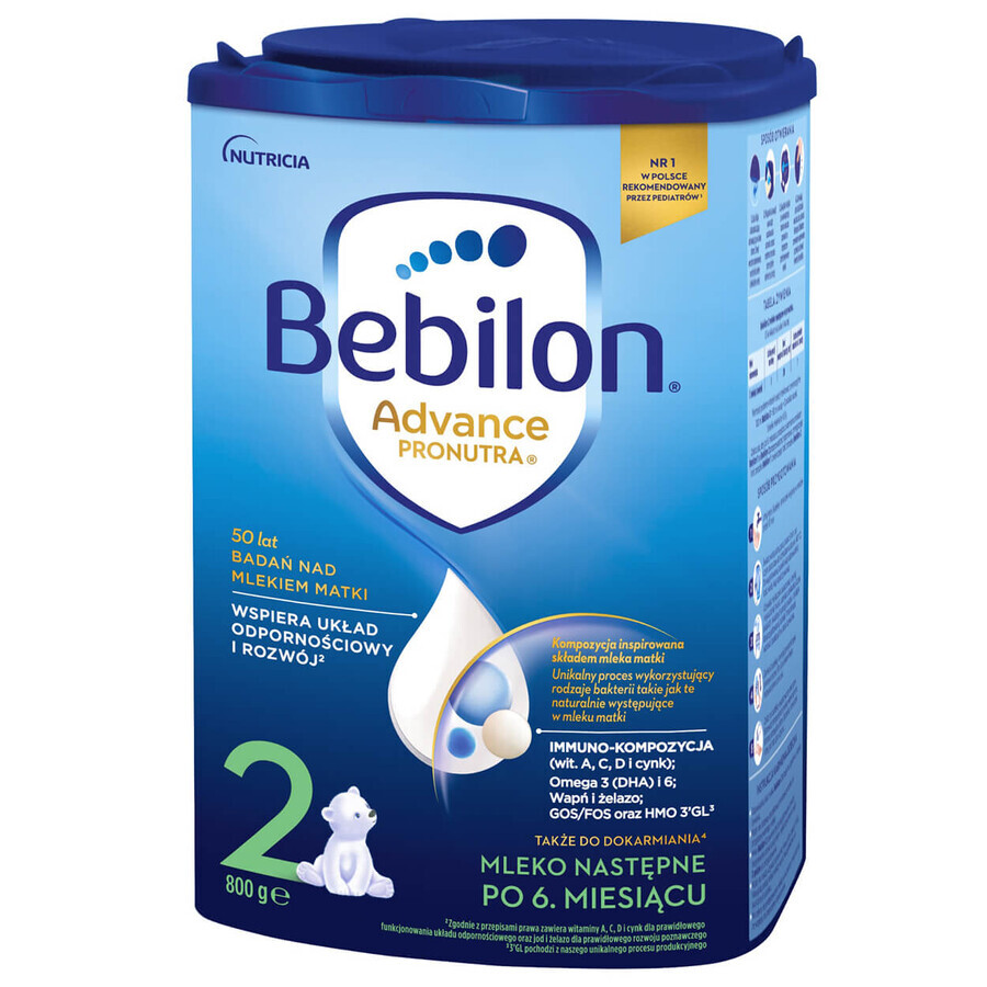 Bebilon Advance Pronutra 2, leche siguiente, más de 6 meses, 800 g