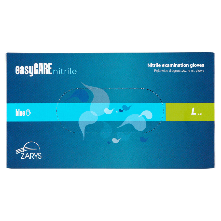 EasyCare Nitrile, guantes de nitrilo, no estériles, sin polvo, talla L, 100 unidades