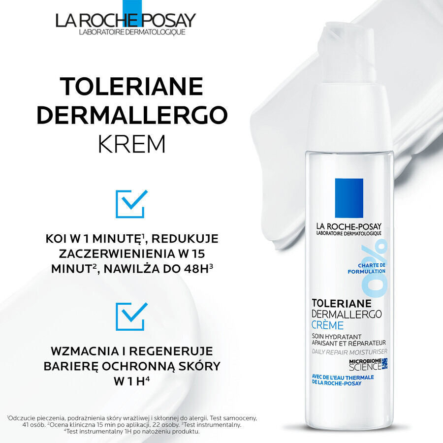 La Roche-Posay Toleriane Dermallergo, Gesichtscreme, regenerierende Feuchtigkeitspflege, 40 ml