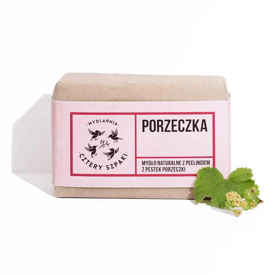 Cztery Szpaki, jabón exfoliante en pastilla, grosella, 110 g