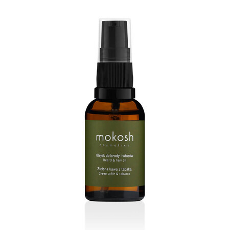 Mokosh, beard and hair oil, green coffee with snuff, 30 ml