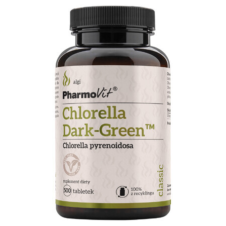 PharmoVit Chlorella Verde Oscuro, 500 comprimidos vegetales