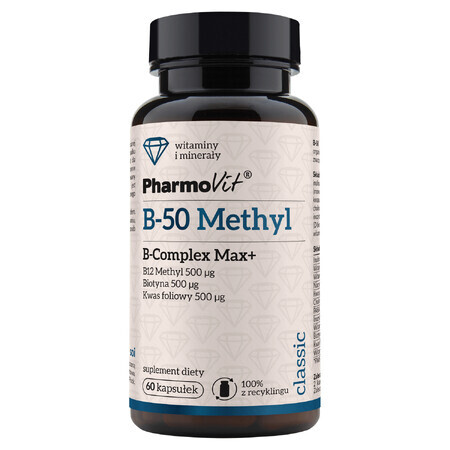 PharmoVit B-50 Methyl B-Complex Max+, 60 capsules