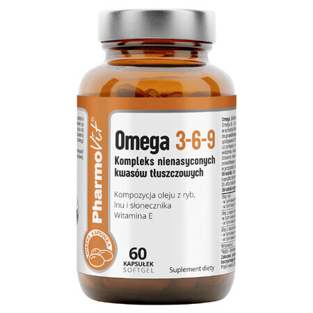 PharmoVit Omega 3-6-9, a complex of unsaturated fatty acids, 60 softgel capsules