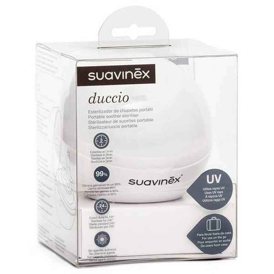 Suavinex Duccio, UV sterilizer for pacifiers, white, 1 pc.